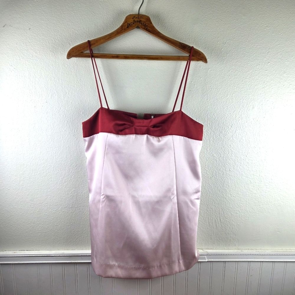 Women's Free People Nwot Pink And Red Spaghetti Strap Tunic Tank Top Size Med